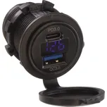 USB nabíječka QC3.0 + USB-C PD3.0, digitální voltmetr do panelu