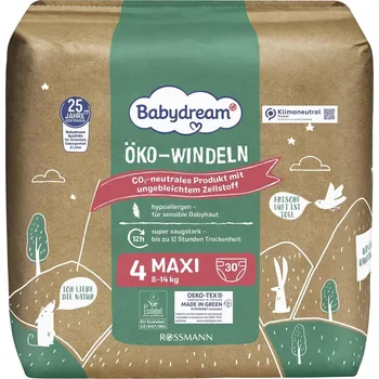 Plenkové kalhoty Babydream Jednorázové ekologické plenky maxi, vel. 4 (8–14 kg)