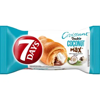 7Days Croissant Double s kakaovou a kokosovou náplní