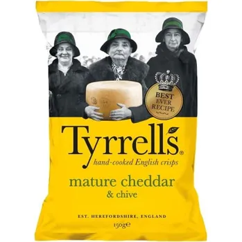 Chips Tyrrells Brambůrky s příchutí zralého cheddaru a pažitky
