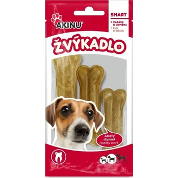 Pamlsek pro psa Akinu Kost žvýkací přírodní z kůže pro psy 8 cm