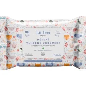 Dětský vlhčený ubrousek Kii-baa Organic Premium dětské vlhčené ubrousky v přírodním roztoku s prebiotiky