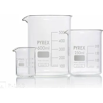 Kádinka nízká s výlevkou (Objem (ml): 3 000, Průměr (mm): 150, Výška (mm): 210, Balení (ks): 1, Materiál: PYREX®)