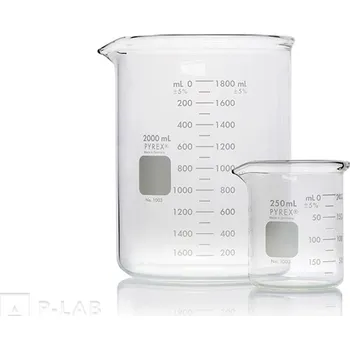 Kádinka nízká s výlevkou silnostěnná | PYREX® (Objem (ml): 150, Průměr (mm): 57, Výška (mm): 89, Balení (ks): 1)