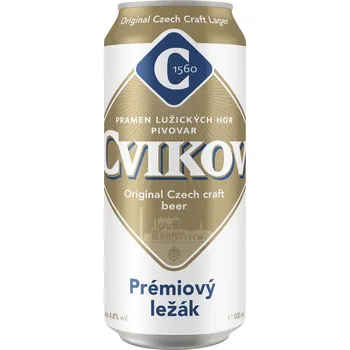 Pivo Cvikov Prémiový ležák plech