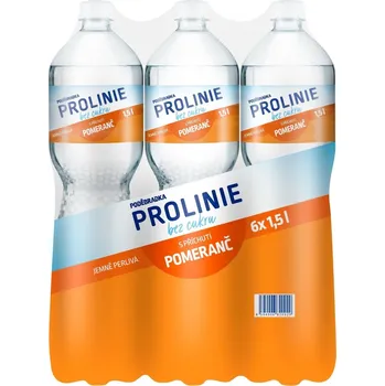 Limonáda Poděbradka Prolinie Jemně perlivá pomeranč bez cukru 6×1,5 l