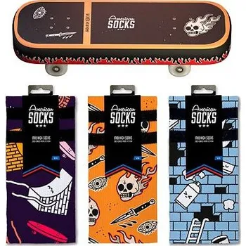 Pánské ponožky ponožky AMERICAN SOCKS Skateboard Gift Box velikost oblečení S/M