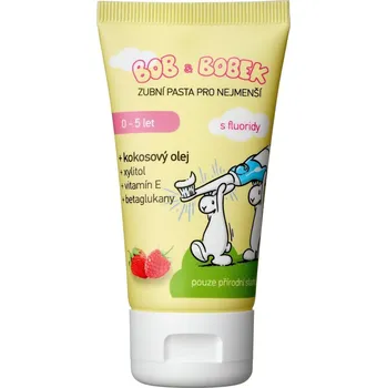 zubní pasta Bob a Bobek Dětská zubní pasta s příchutí maliny a jahody, 0–5 let