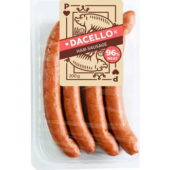 párek, klobása, špekáček Dacello Šunkové párky 96 %