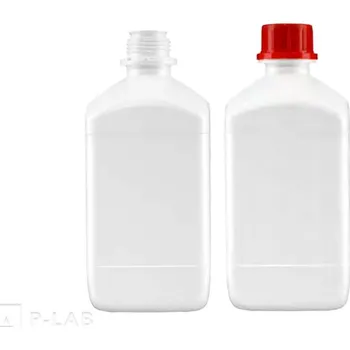 Láhev úzkohrdlá hranatá HDPE | KAUTEX (Objem (ml): 100, Rozměry (mm): 45 × 45, Výška bez víčka (mm): 108, Vnitřní průměr hrdla (mm): 17, Balení (ks): 1, Barva: Bílá láhev)