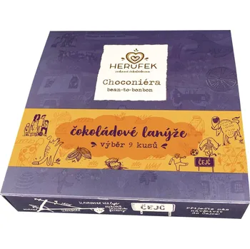 Bonboniéra Herufek Čokoládové lanýže výběr 9 kusů
