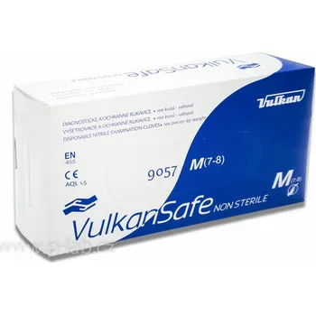 Pracovní rukavice Rukavice vyšetřovací nitrilové VulkanSafe | VULKAN-MEDICAL (Velikost: L, Balení (ks): 10 x 100)
