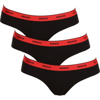 Kalhotky 3PACK dámské kalhotky HUGO černé (50480157 005) M Možnost vrácení zboží ZDARMA do 120 dnů!