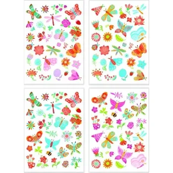 Dřevěná hračka Tetování Motýli a květiny 4 aršíky