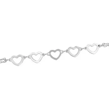 Náhrdelník Zlatnictví U Kostela Stříbrný dámský náhrdelník srdíčka 42 cm - 45 cm 973692442