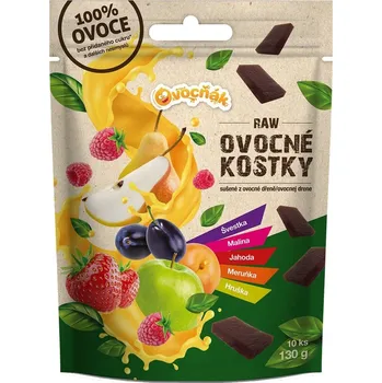 Sušená potravina Ovocňák Raw ovocné kostky mix pěti chutí