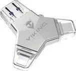 VIKING USB FLASH DISK 128GB 4v1 stříbrná (VUFII128B)