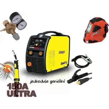 Svářečka Kowax GeniMig 220LCD SET 10: svářečka s výbavou v popisu stroje + RV CO2 + kukla profi KWXSTGM220LCD