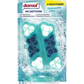 WC čistič Domol WC blok 4v1 tyrkysový chlor (2×48 g)