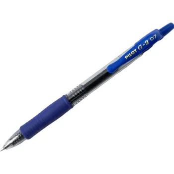 Pilot G-2 07, modrý gelový roller, šířka stopy 0,32mm, šířka hrotu 0,7mm