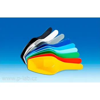 Lopatka odměrná barevná PP | VITLAB (Objem (ml): 50, Barva: červená, Délka (mm): 160, Balení (ks): 3)