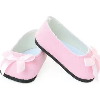 Doplněk pro panenku Petitcollin Balerínky s mašličkou růžové (pro panenku 39-48 cm)