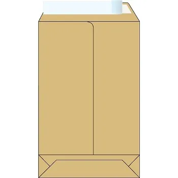 Obálka Taška B4, X dno s krycí páskou, hnědá 50 ks