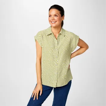 Dámská košile Košile Biba Green Chevron 1057684 8 (XS)