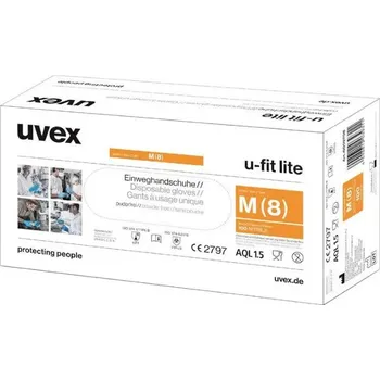 Pracovní rukavice uvex u-fit lite 6016810 100 ks jednorázové rukavice Velikost rukavic: XL EN 420:2003 plus A1:2009, EN 374-1:2016 plus A1:2018, EN 374-5:2016, EN 374-4