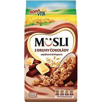 Bonavita Müsli 3 druhy čokolády zapékané a křupavé