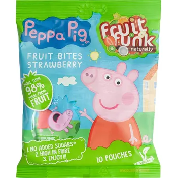 Bonbon Fruitfunk Peppa Pig jahodové ovocné kousky, multibag 10×10 g