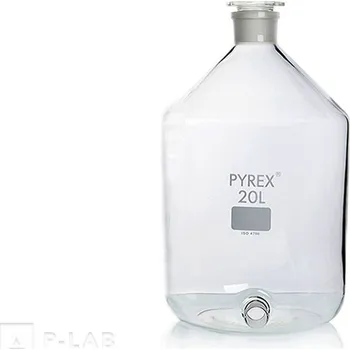 Láhev s zabroušeným hrdlem (Objem (ml): 20 000, Průměr láhve (mm): 288, Výška láhve se zátkou (mm): 508, Vnitřní horní průměr hrdla (mm): 60, Zátka NZ : 60 / 46, Balení (ks): 1)