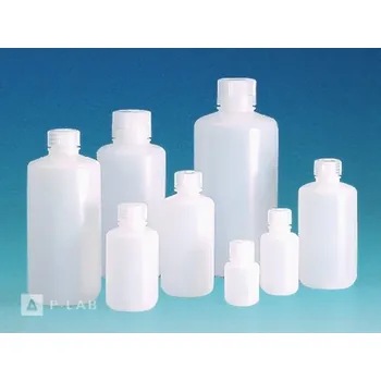 Lahvička úzkohrdlá HDPE | NALGENE (Objem (ml): 250, Průměr láhve (mm): 61, Průměr hrdla (mm): 18, Výška (mm): 133, Balení (ks): 1, Typ: Typ 2004 - hnědý HDPE)
