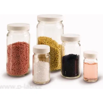 Laboratorní baňka Lahvička širokohrdlá | WHEATON (Objem (ml): 30, Průměr (mm): 34, Výška (mm): 70, Závit: 33-400, Balení (ks): 48)