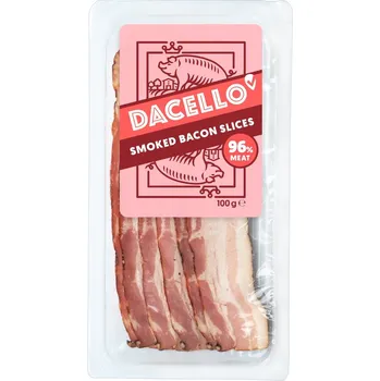 párek, klobása, špekáček Dacello Anglická slanina plátky 96 %