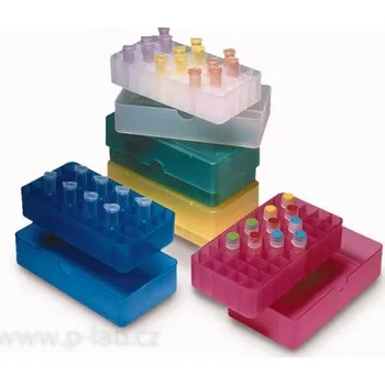 Lékárnička Krabička barevná pro 50 mikrozkumavek (5 × 10) (Barva: růžová, Balení (ks): 1)