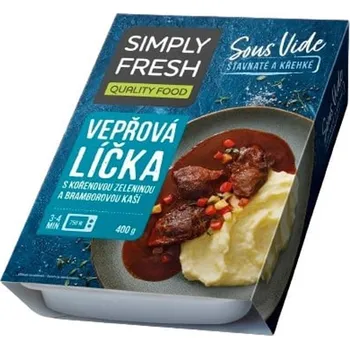 Hotové jídlo Simply Fresh Vepřová líčka s kořenovou zeleninou a bramborovou kaší