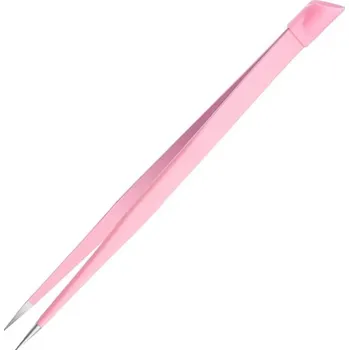 Kosmetická pinzeta CuteNails Špičatá růžová pinzeta a pusher - 2 v 1