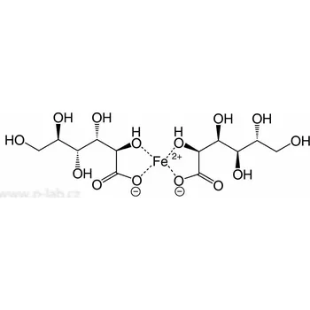 Průmyslové lepidlo D-GLUKONAN ŽELEZNATÝ DIHYDRÁT (Specifikace: min 97 %, p.a., Balení: 250 g)