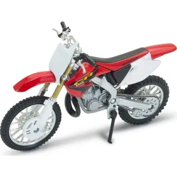 autíčko Welly Motocykl Honda CR250R 1:18 červená