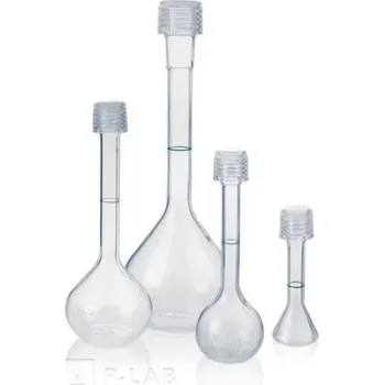 Laboratorní baňka Baňka odměrná PFA třídy A čirá se šroubovací zátkou | BRAND (Objem (ml): 10, Tolerance (&plusmn ml): 0,04, Výška (mm): 90, Balení (ks): 1)