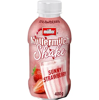 Limonáda Müllermilch Shake s jahodovou příchutí