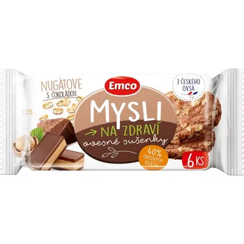 Emco Mysli na zdraví Ovesné sušenky nugátové s čokoládou