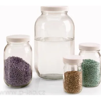 Láhev širokohrdlá standardní čirá | WHEATON (Objem (ml): 125, Průměr (mm): 52, Výška (mm): 86, Závit: 48-400, Balení (ks): 24)