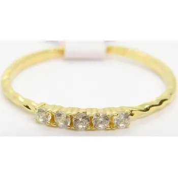 Prsten Klenoty Budín Dámský zlatý levný prsten se zirkony 585/0,74gr vel. 52 HK1186 (Klenoty Budín Dámský zlatý levný prsten se zirkony 585/0,74gr vel. 52 HK1186)
