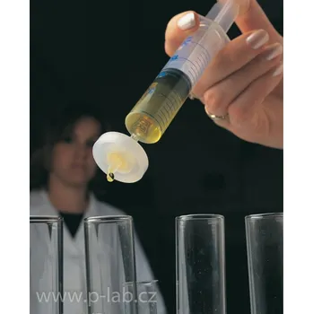 Filtrační nástavce Puradisc s filtrem ze skelných vláken (Typ: GF/B, Velikost zadržených částic (&microm): 1,0, Průměr (mm): 13, Balení (ks): 100)