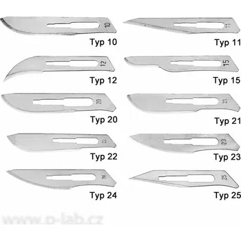 Skalpel Břit pro skalpel sterilní (Typ: 15, Pro skalpel: Model I a No. 3, Balení (ks): 100)