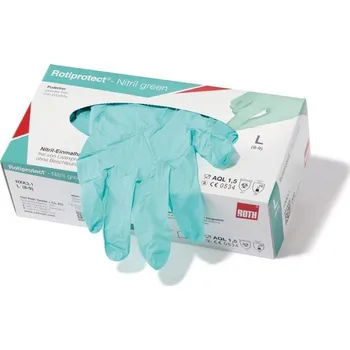 Pracovní rukavice Rukavice nitrilové zelené ROTIPROTECT® (Velikost: Extra velké XL (9-10), Balení (ks): 180)