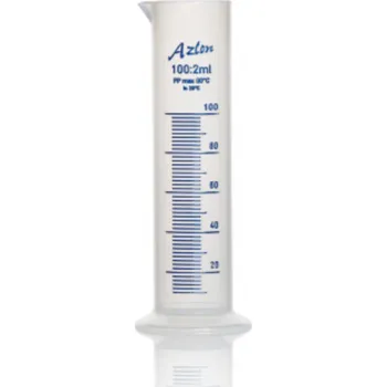 Laboratorní baňka Válec odměrný nízký PP s modrou reliéfní stupnicí (Objem (ml): 500, Dělení (ml): 10, Tolerance (± ml): 10,0, Průměr (mm): 68, Výška (mm): 215, Balení (ks): 1)