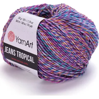 Galanterie Yarn Art příze Jeans Tropical 622 fialová, tyrkysová, žlutá, růžová